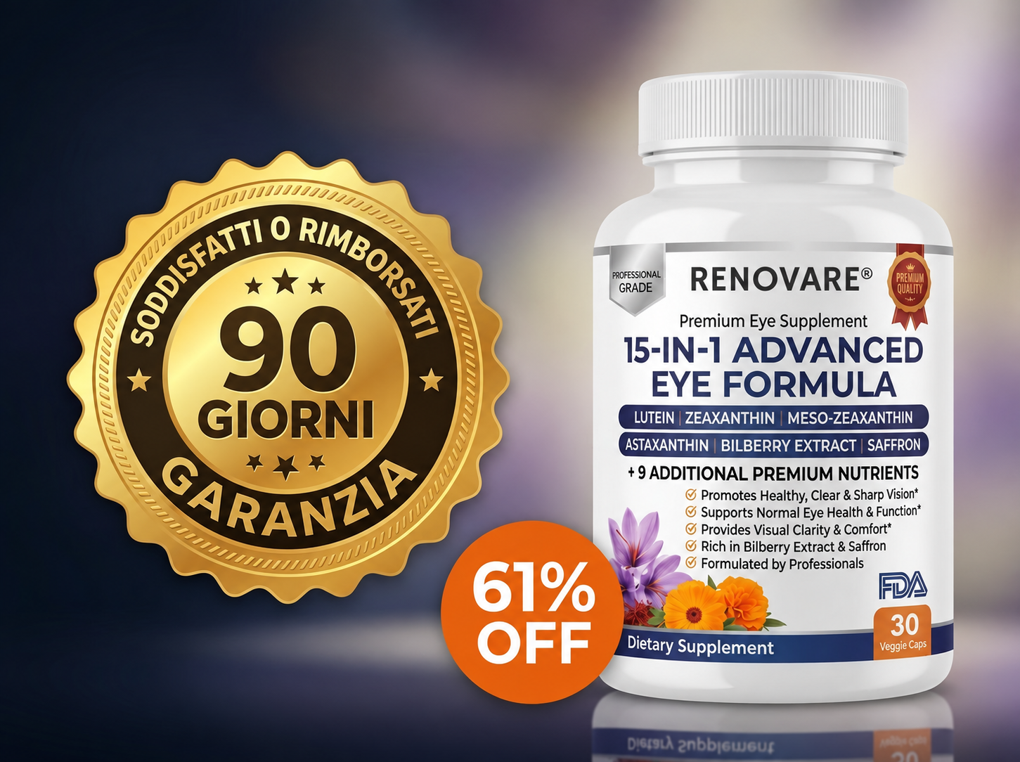 Renovare 15 in 1 con garanzia di rimborso di 90 giorni e 61% di sconto
